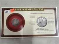 1864-S BETTER DT SEATED LIBERTY SILVER HALF DOLLAR