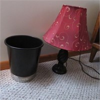Lamp & Trash Can