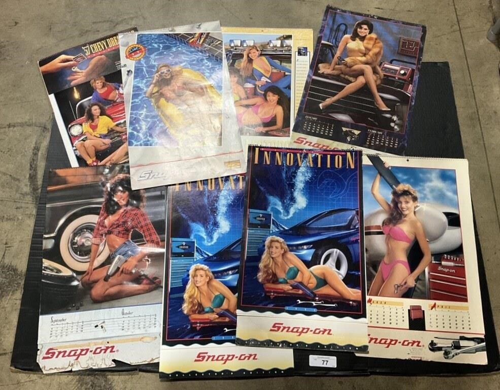 8-1980s-1990s Advertising Snap-On Wall Calendars.