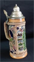 10" Gerz Germany Lidded Stein