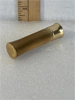 Vintage brass lipstick tube with etched, rose and