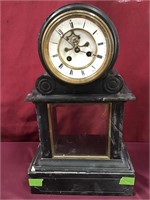 Very Heavy Mantle Clock- Marble Or Marble-Like