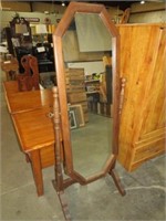SOLID WOOD FRAMED DRESSING MIRROR ON STAND