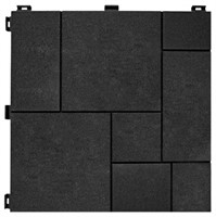 11-Pk 12" x 12" Mosaic Deck Tiles, Dark Grey