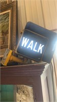 Vintage traffic sign walk light, 9 x 15 inches