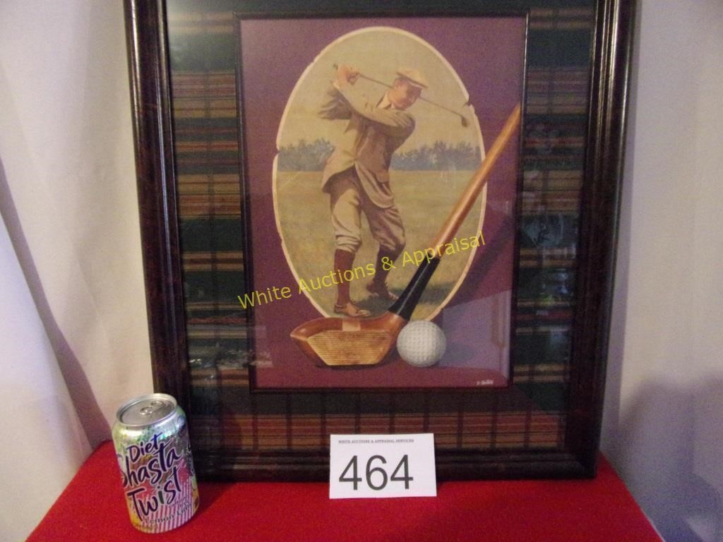 Wood Framed Golf Picture