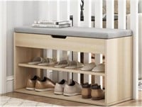Pusalxl 6 Pair Shoe Cabinet with Bench - Entryway