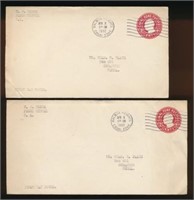 CANAL ZONE #U11 (2) FIRST DAY COVERS USED FINE-VF