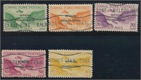 CANAL ZONE #CO8-CO12 USED FINE-VF