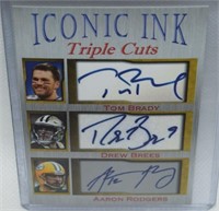 Iconic Ink Triple Cuts Tom Brady/Drew Brees/Aaron