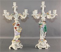 Pair of Dresden Style Candelabra