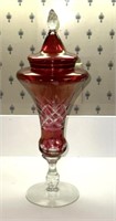 Vintage red glass vase
