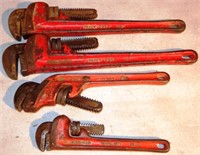 (4) Heavy Duty Pipe Wrenches - Ridgid & More