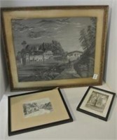 Antique Charcoal Painting