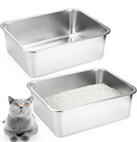 $60 Stainless Steel Cat Litter Box 2PK