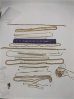 Mixed Style Gold Metal Necklaces Lot