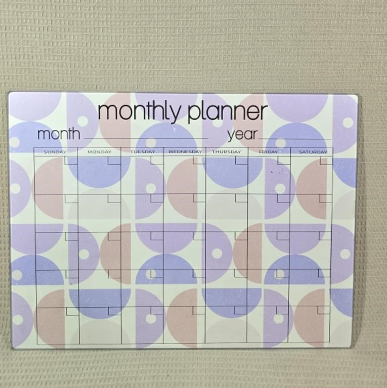 Reusable Glass Monthly Planner