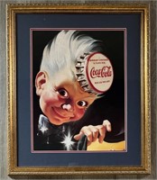 Framed Vintage Coca-Cola Advertising Poster