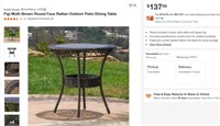 N4997 Multi-Brown Round Faux Rattan Dining Table