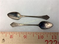 (2) 90 silver demitasse spoons 13 grams
