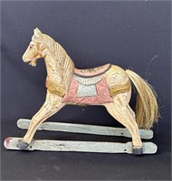 Antique hand painted wood doll horse