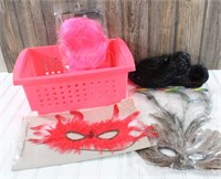 Pink Crate of Masks & Wigs