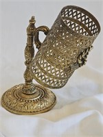 STUNNING VTG GOLD TONED HEAVY METAL FILIGREE DIXIE