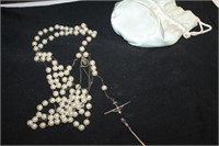 VERY OLD ROSARY, PEARLS