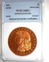 1879 $1 NNC PR69 CAM Schoolgirl Copper Copy