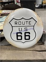 ROUTE US 66 TIN SIGN-APPROX 13" ACROSS