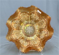 Peacock & Grape ruffled bowl - marigold