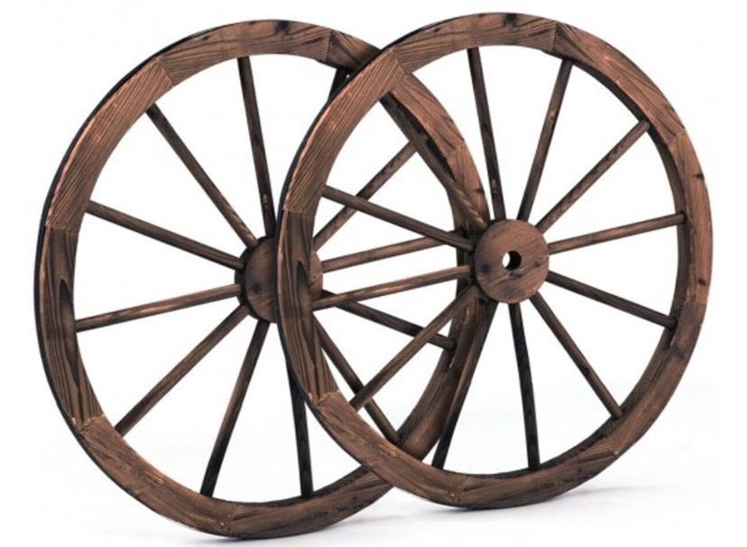 Retail$180 Set of 2 Decorative Vintage Wheels