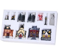 Christmas village houses and accessories 12PCS