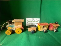 14” Vintage Fisher Price Wood Train