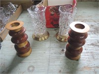 2 SETS OF CANDLE HOLDERS