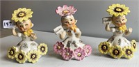 3  Napco Flower Girls (see photo)(4 3/4"H)