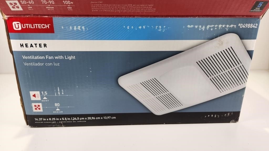 New Open Box Utilitech Heater Vent Fan w/Light