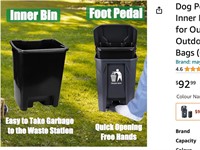 Dog Poop Trash Can with  Removable Inner Bin