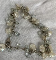 Sterling Silver Bracelet w/ Pearls & Pale Blue