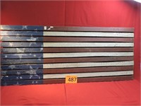 Large Wooden American Flag Style Decor