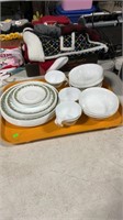 Assortment of Corel dishes