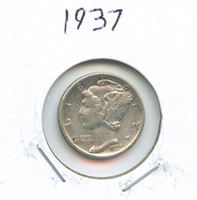 1937 Mercury Silver Dime