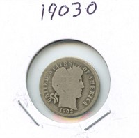 1903-O Barber Silver Dime