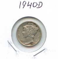 1940-D Mercury Silver Dime