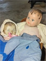 Vintage Doll Crib, Doll / Baby Quilt, Dolls &