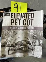 elevated pet cot with removable canopy