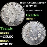 1883 n/c Mint Error Liberty 5c Grades GEM+ Unc