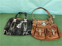 Kathy Van Zeeland Brown Shoulder Bag and black