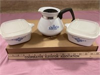 Corning covered casseroles and kettle