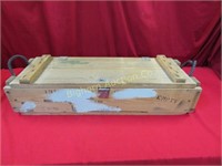 Wooden Ammo Box Approx. 32" x 12" x 7" tall